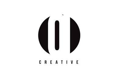 QI Q I White Letter Logo Design with Circle Background.