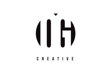 QG Q G White Letter Logo Design with Circle Background.