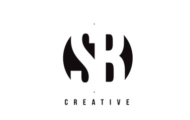 SB S B White Letter Logo Design with Circle Background.