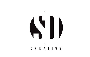 SD S D White Letter Logo Design with Circle Background.