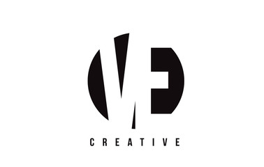 VE V E White Letter Logo Design with Circle Background.