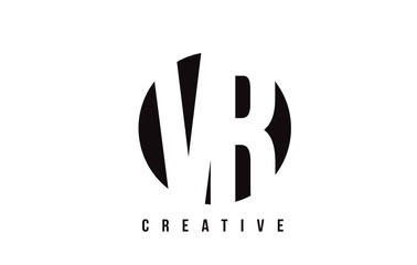 VR V R White Letter Logo Design with Circle Background.