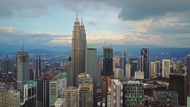 Aerial view of kuala lumpur city timelapse