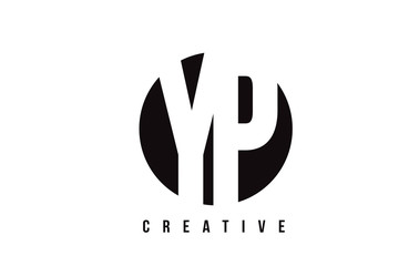 YP Y P White Letter Logo Design with Circle Background.