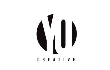 YQ Y Q White Letter Logo Design with Circle Background.