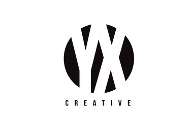 YX Y X White Letter Logo Design with Circle Background.