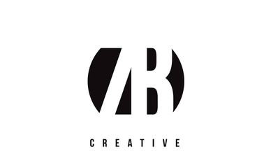 ZB Z B White Letter Logo Design with Circle Background.