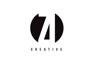ZI Z I White Letter Logo Design with Circle Background.