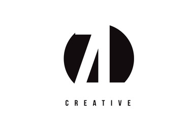ZL Z L White Letter Logo Design with Circle Background.