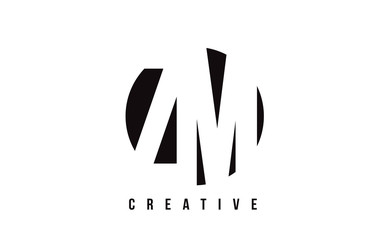 ZM Z M White Letter Logo Design with Circle Background.