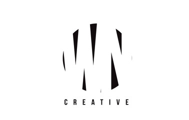 WN W N White Letter Logo Design with Circle Background.