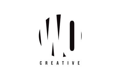 Fototapeta na wymiar WO W O White Letter Logo Design with Circle Background.