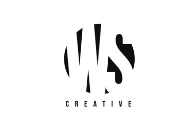 WS W S White Letter Logo Design with Circle Background.
