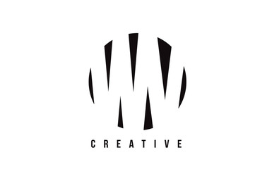 WV W V White Letter Logo Design with Circle Background.