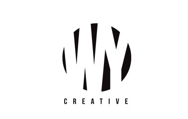WY W Y White Letter Logo Design with Circle Background.