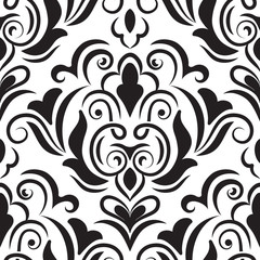 Vector damask seamless pattern element. Classical luxury old fashioned damask ornament, royal victorian seamless texture for wallpapers, textile, wrapping. Exquisite floral baroque template.