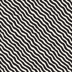 Wavy Ripple Hand Drawn Lines. Abstract Geometric Background Design. Vector Seamless Pattern.