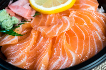 japanese food Mix Sashimi Chirashi Rice Bowl