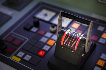 Fototapeta premium steering control in tanker ship.