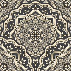 Vector damask seamless pattern element. Classical luxury old fashioned damask ornament, royal victorian seamless texture for wallpapers, textile, wrapping. Exquisite floral baroque template.