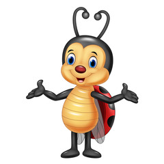 Cartoon ladybug posing