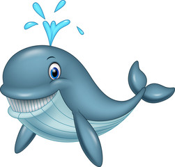 Fototapeta premium Cartoon funny whale