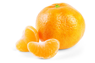 tangerine or mandarin fruit isolated on white background cutout