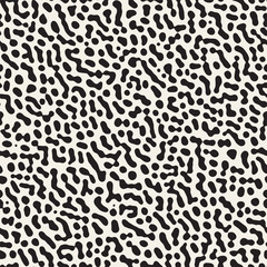 Vector Seamless Grunge Pattern. Black and White Organic Shapes. Abstract Background Illustration