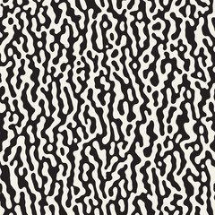 Vector Seamless Grunge Pattern. Black and White Organic Shapes. Abstract Background Illustration