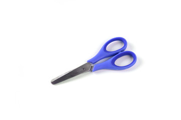 blue scissors isolated on white
