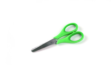 green scissors isolated on white