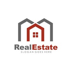 Fototapeta premium Real estate, house, building and property logo for logotype and template