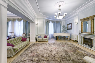 living room interior design in new luxury country house. © vadim70 ovthinnikov