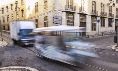 Obraz premium Long exposure shot. Travel and city life