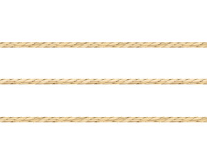 Vector illustration of three types of linen string. Seamless pattern of neat realistic linen material texture ropes.