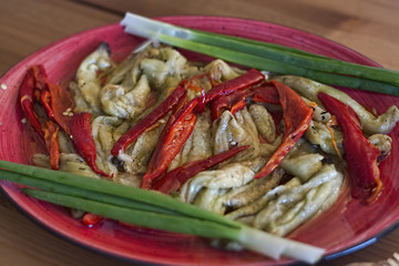 Grilled eggplant salad