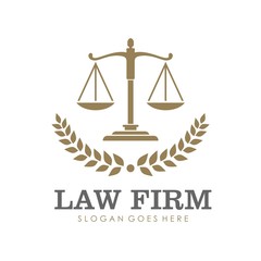 Law firm, attorney, lawyer service logo, template full vector