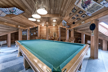 The interior of the attic in a modern house.