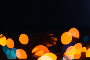 Blurred background, abstract bokeh with colorful lights, festive lighting