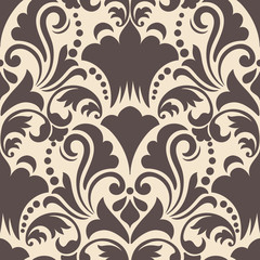 Vector damask seamless pattern element. Classical luxury old fashioned damask ornament, royal victorian seamless texture for wallpapers, textile, wrapping. Exquisite floral baroque template.
