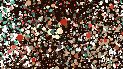 Abstract vector background with many tiny confetti pieces. Colorful circles randomly distributed. Party or festival backdrop illustration