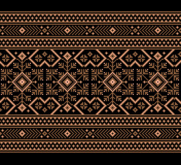 Vector illustration of Ukrainian folk seamless pattern ornament. Ethnic ornament. Border element. Traditional Ukrainian, Belarusian folk art knitted embroidery pattern - Vyshyvanka