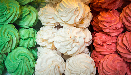 Italian flag color meringues