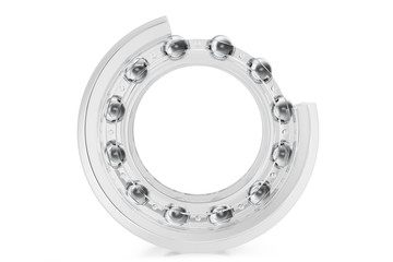 Industrial transparent bearings on a white background , 3d rendering.