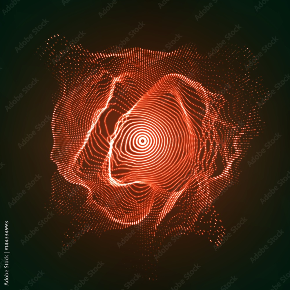 Poster abstract vector red mesh on dark background. futuristic style card. elegant background for business 