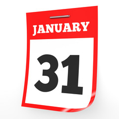 January 31. Calendar on white background.