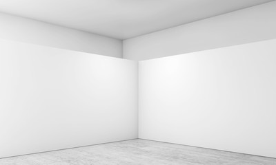 Abstract empty interior, corner 3d