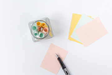paper note flat lay