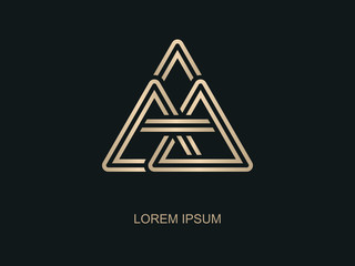 Vector abstract logo. Geometric logo design. Minimal outline style.