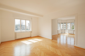 Fototapeta premium Modern room with big windows